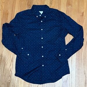 American Eagle Outfitters Dark Blue Men's Shirt with Dots